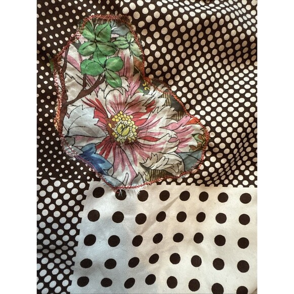 Vintage Upcycled Countess Mara Robe Duster Kimono Polka Dot Floral - Picture 7 of 11